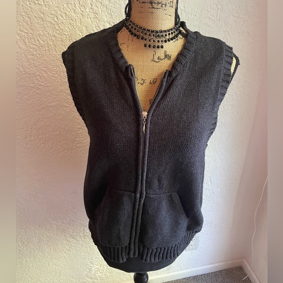 Vintage Charcoal Gray Sweater Vest - Picture 1 of 4